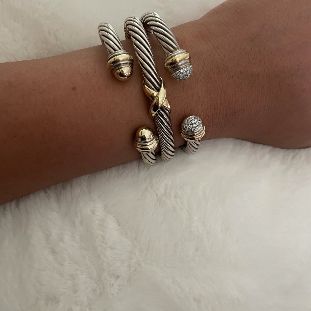 David Yurman cable Bracelet Stack
